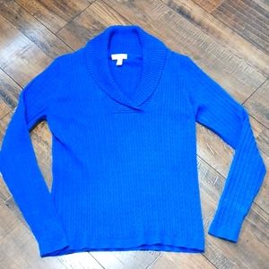 Charter Club Petite PM Blue Cable Sweater